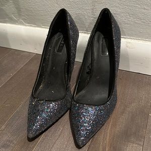 Forever 21 glitter heels pumps multicolored 38 size 8